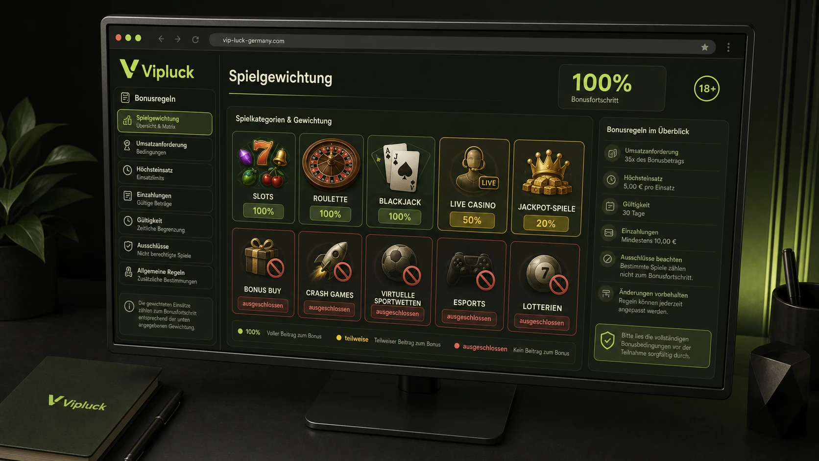 Spielgewichtung und ausgeschlossene Spiele