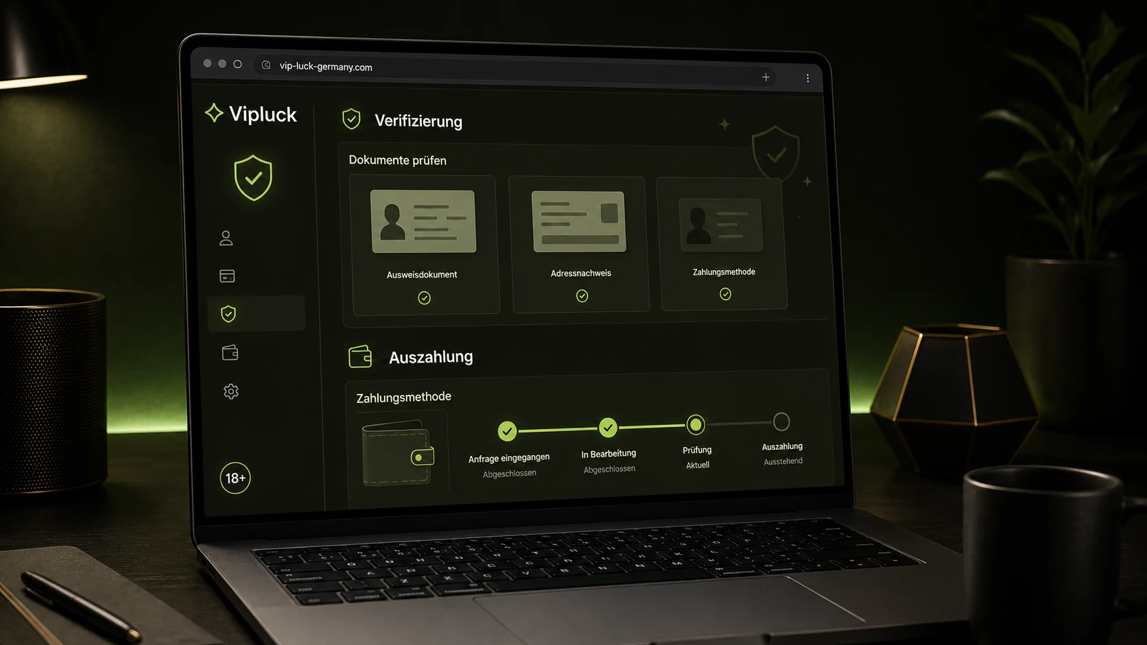 Verifizierung und Auszahlung