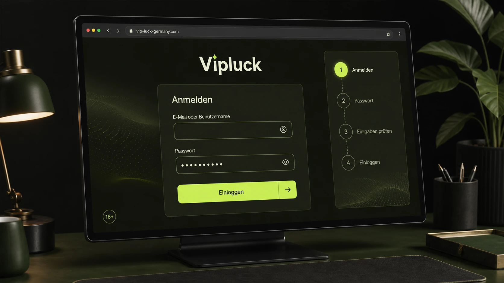 Schrittweise beim Vipluck Casino anmelden