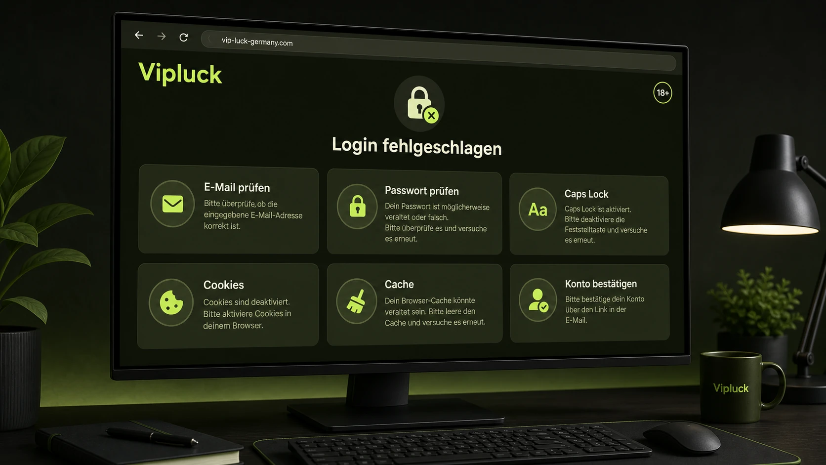 Mögliche Ursachen für einen fehlgeschlagenen Login